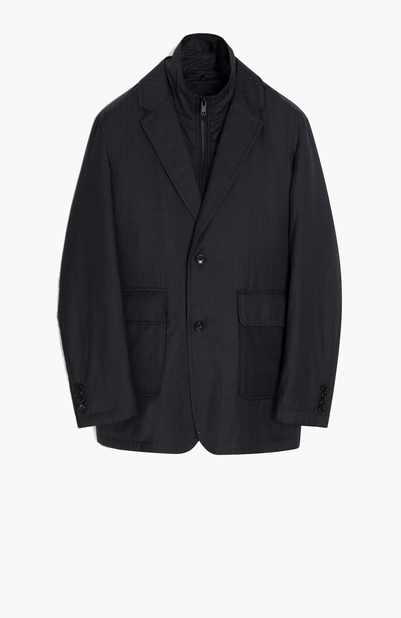Bond Charcoal Herringbone Wool Jacket - MENS - Cardinal of Canada-US-Bond Charcoal Herringbone Wool Jacket