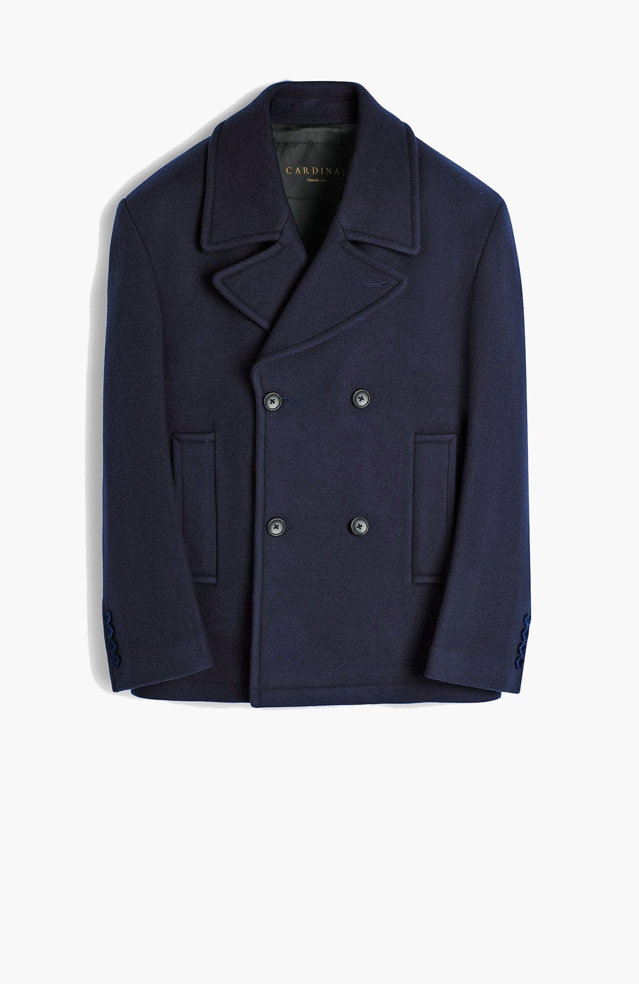 Carrara Navy Wool & Cashmere Peacoat - MENS - Cardinal of Canada-US-Carrara Navy Wool & Cashmere Peacoat
