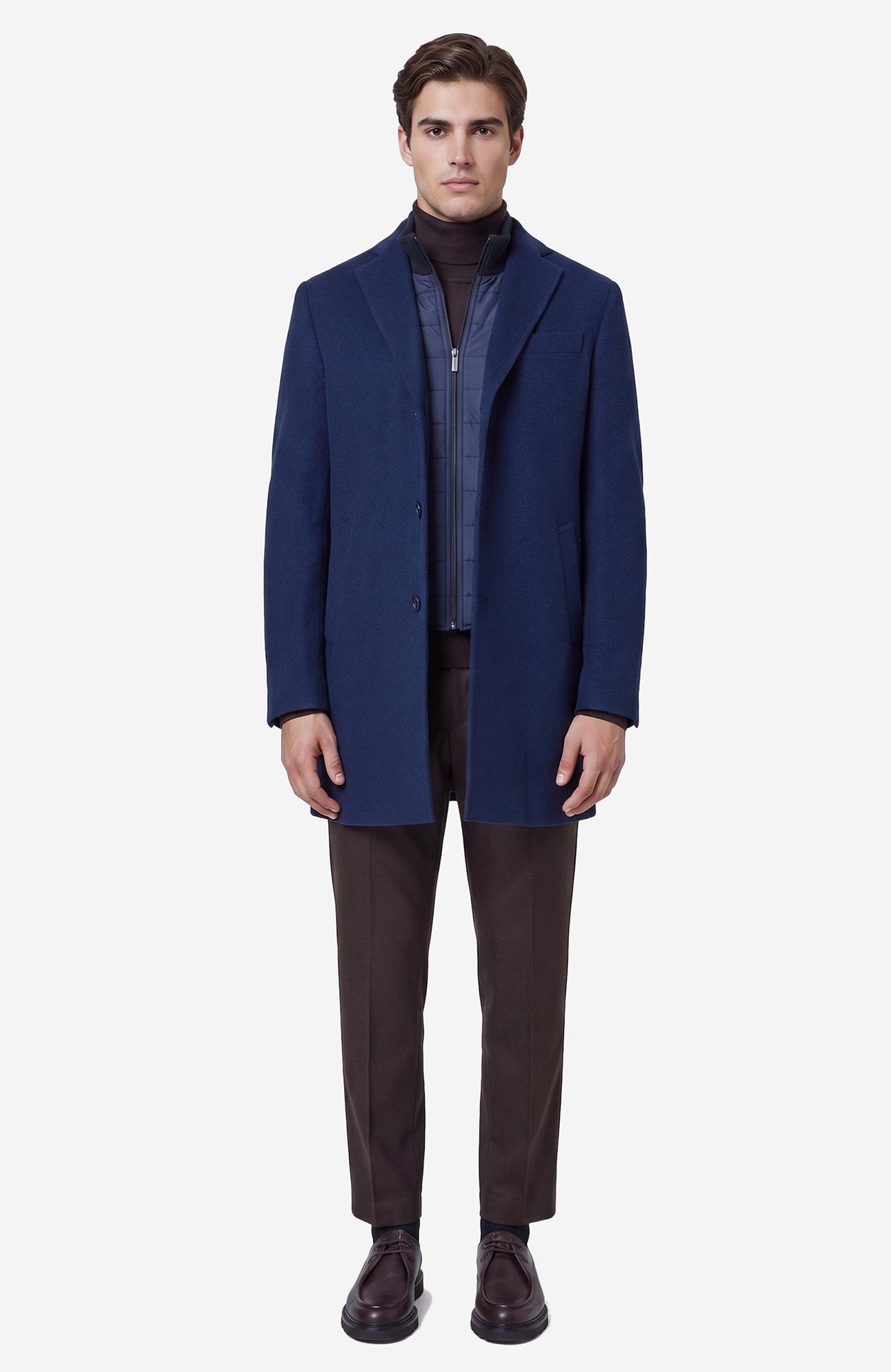 LeClaire Navy Twill Wool & Cashmere Car Coat - MENS - Cardinal of Canada - US - LeClaire Navy Twill Wool & Cashmere Car Coat