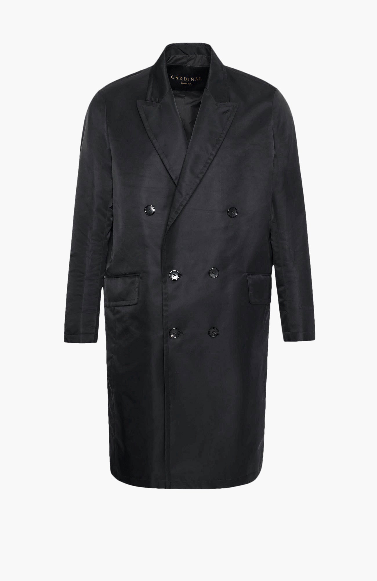 Leo Black Double Breast Raincoat