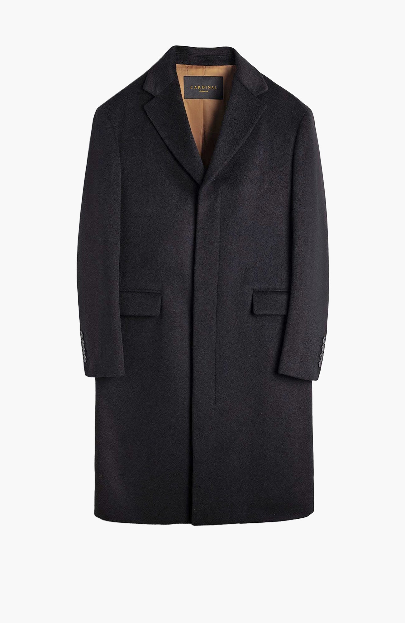 Mercer Black Cashmere Topcoat - MENS - Cardinal of Canada-US-Mercer Black Cashmere Topcoat
