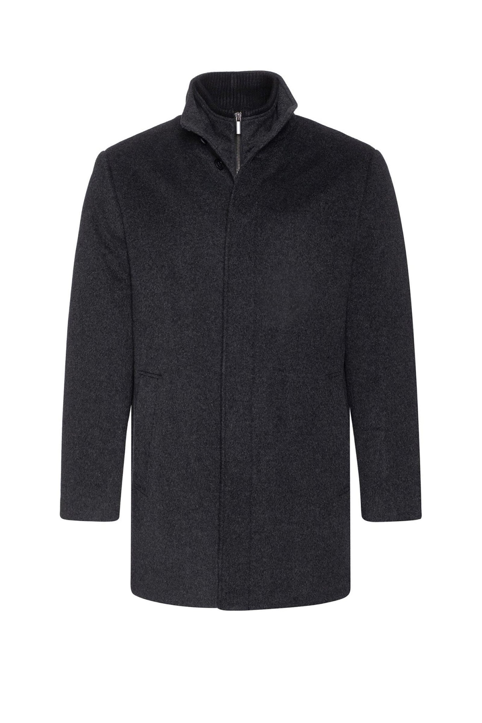 MONT-ROYAL CHARCOAL WOOL & CASHMERE CAR COAT - Cardinal of Canada-US-MONT-ROYAL CHARCOAL WOOL & CASHMERE CAR COAT