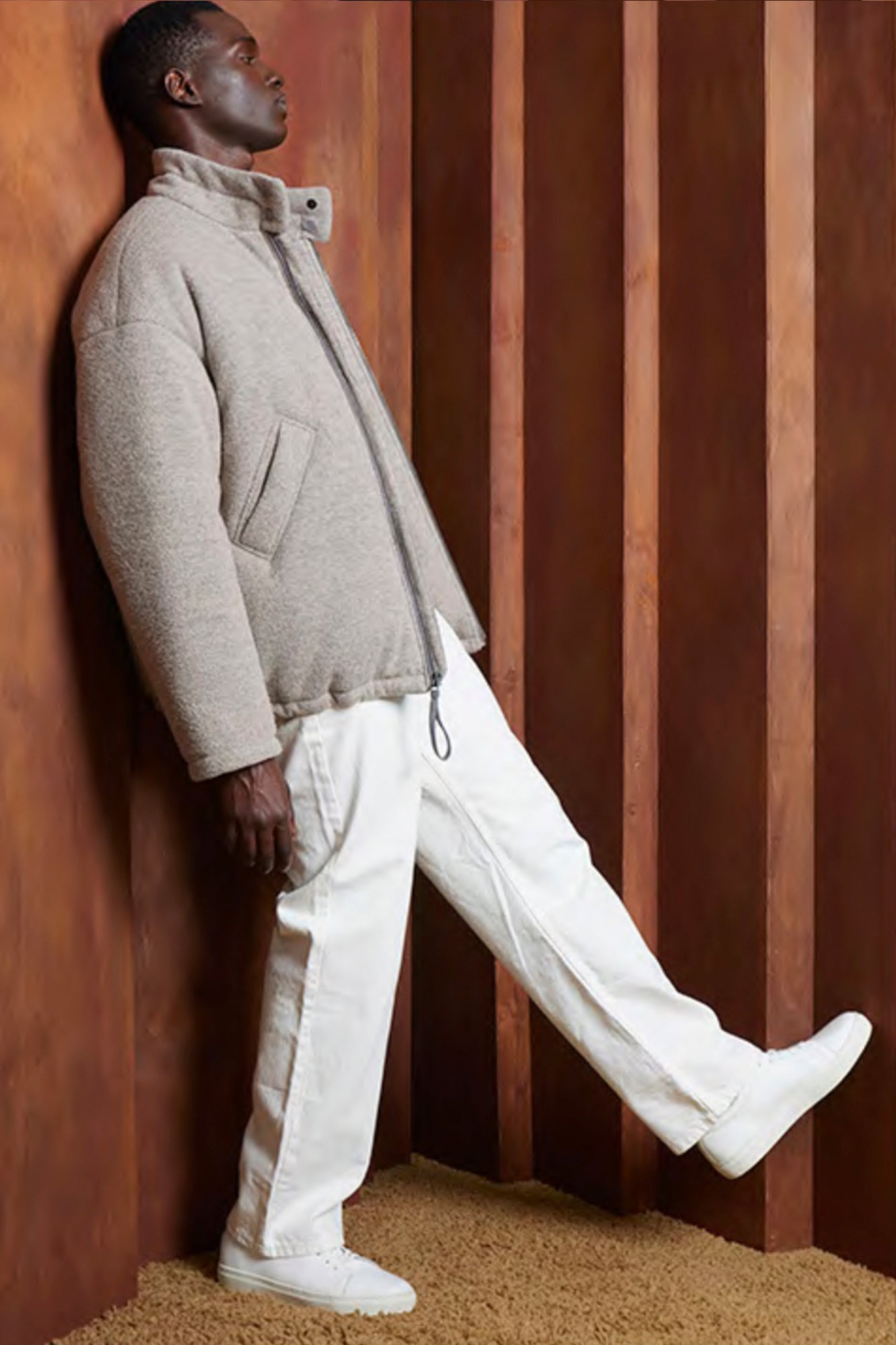 LIMITED EDITION: BARTON II OATMEAL BOMBER JACKET - Cardinal of Canada-US-BARTON II OATMEAL BOMBER JACKET 29.5" length