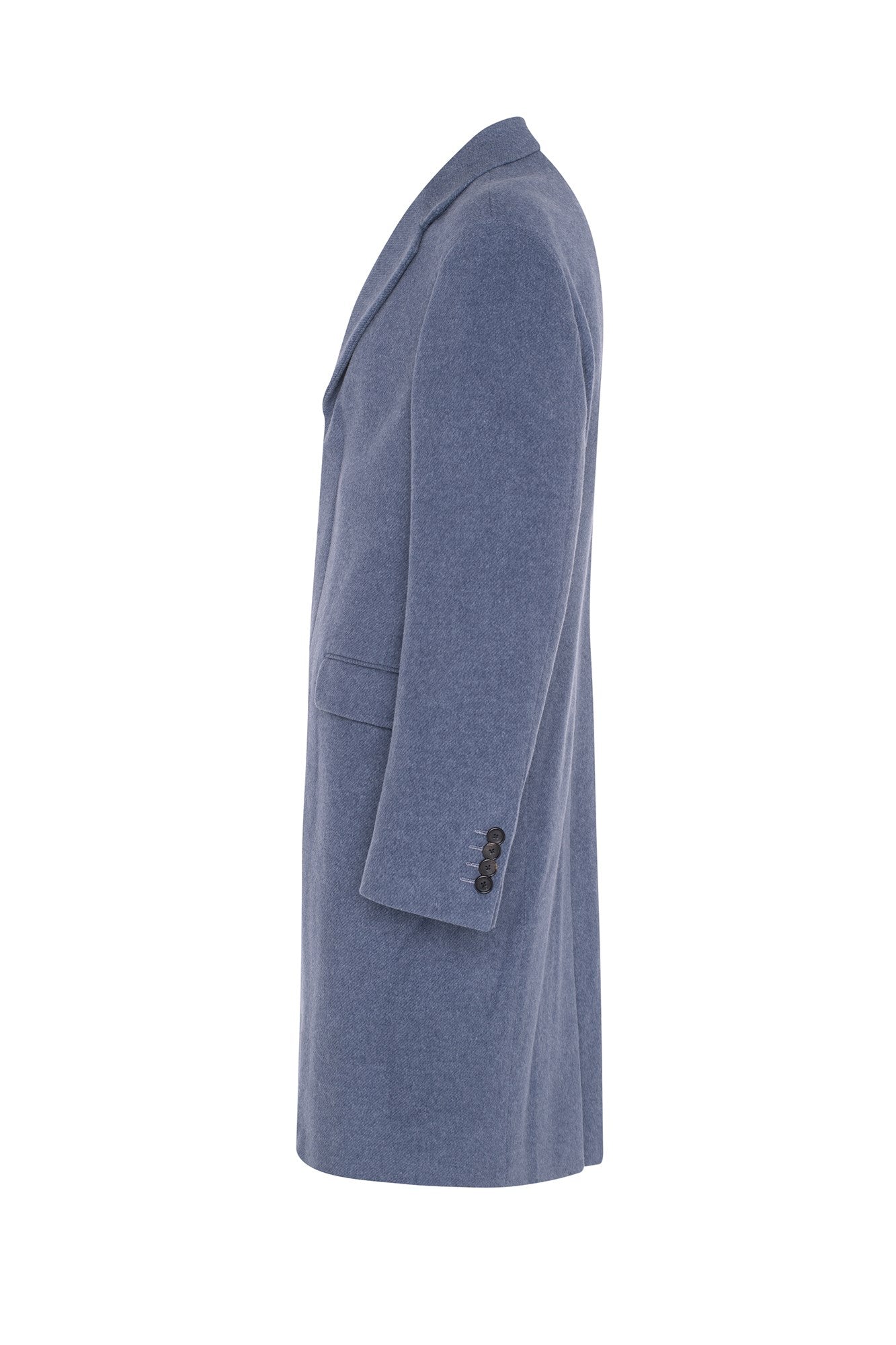 MERCER LIGHT BLUE OVERCOAT - MENS - Cardinal of Canada-US-Mercer - blue wool blend topcoat 41.5 inch length