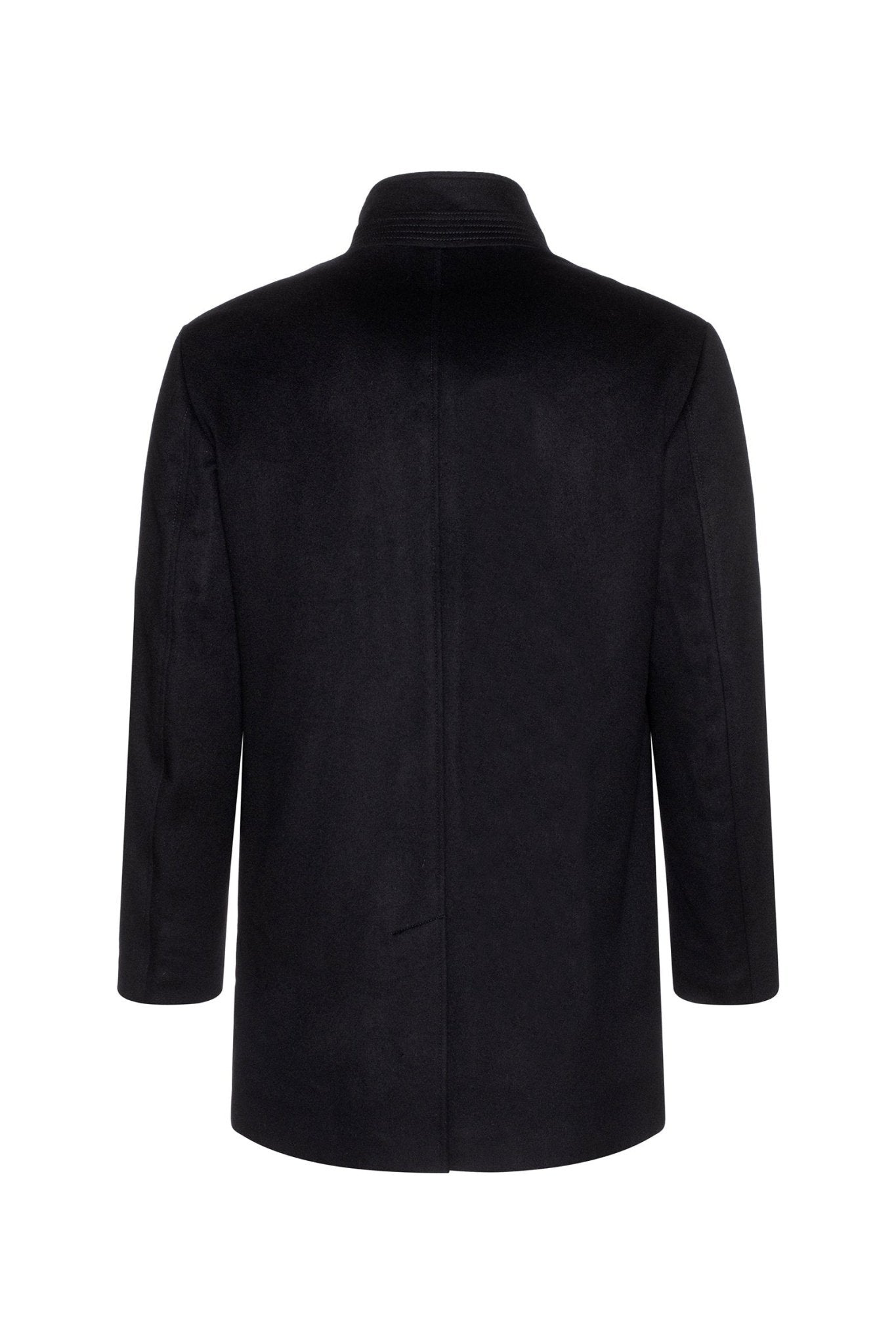 MONT-ROYAL BLACK WOOL & CASHMERE CAR COAT - Cardinal of Canada-US-MONT-ROYAL BLACK WOOL & CASHMERE CAR COAT