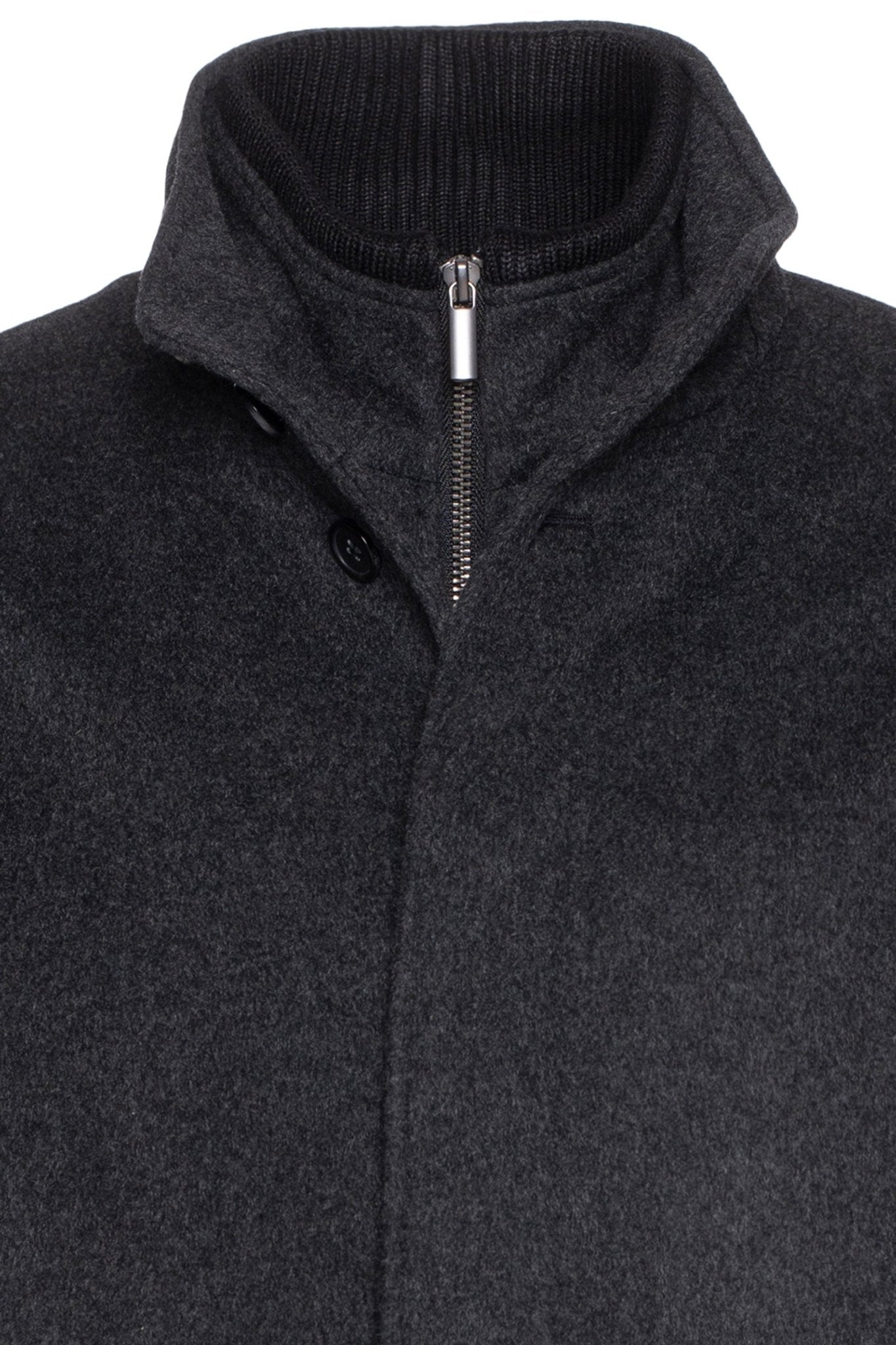 MONT-ROYAL CHARCOAL WOOL & CASHMERE CAR COAT - Cardinal of Canada-US-MONT-ROYAL CHARCOAL WOOL & CASHMERE CAR COAT