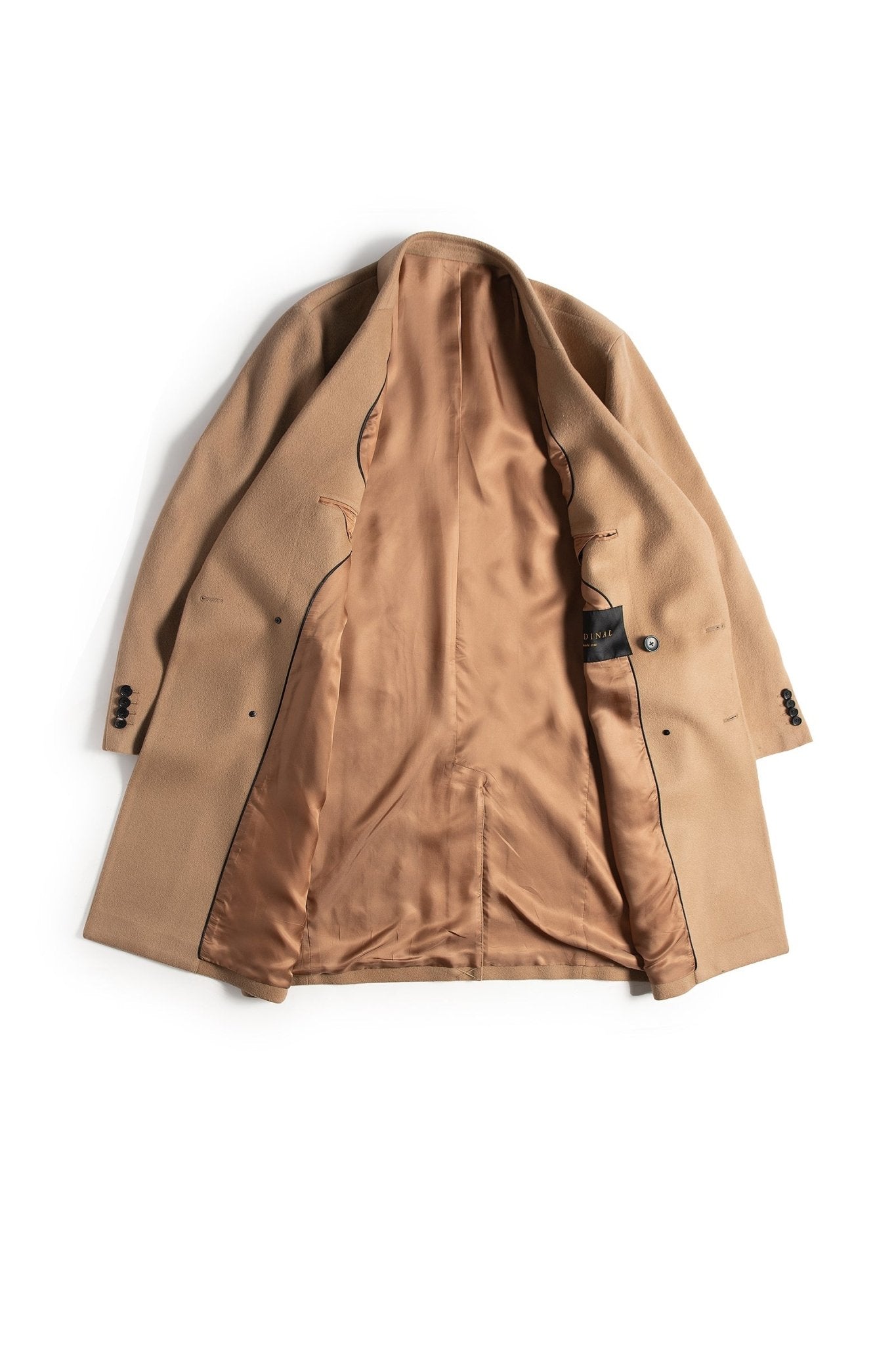 THOMAS WOOL & CASHMERE CAMEL TOPCOAT - Cardinal of Canada-US-Thomas - camel wool and cashmere topcoat 41.5 inch length
