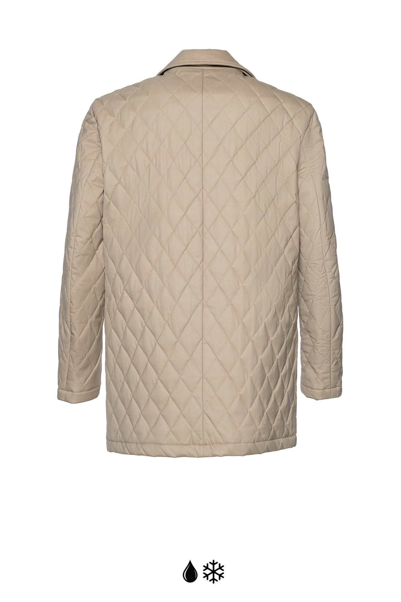BYRON TAN DIAMOND QUILTED CARCOAT