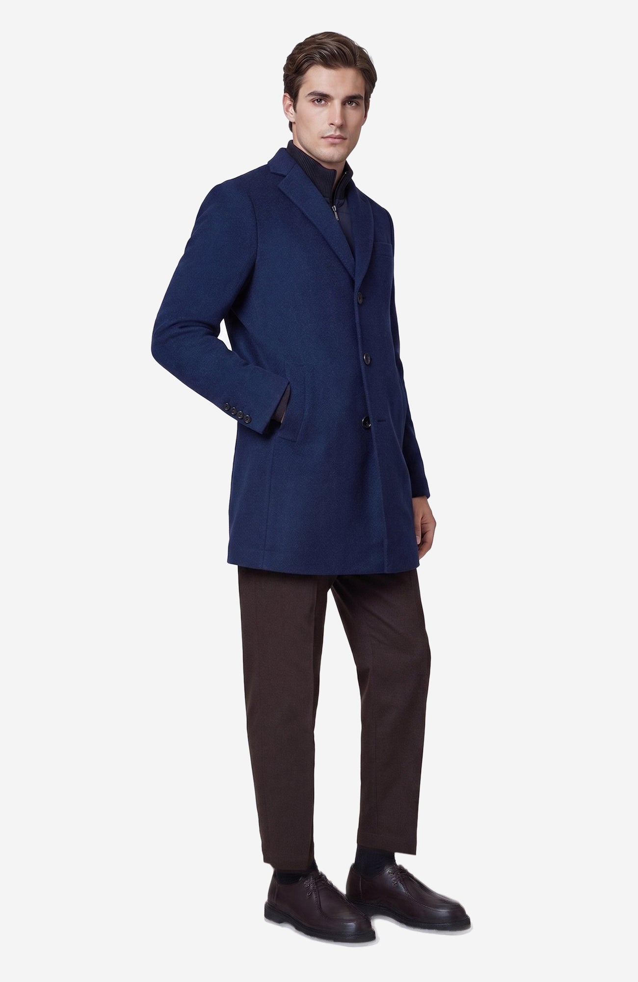 LeClaire Navy Twill Wool & Cashmere Car Coat - MENS - Cardinal of Canada - US - LeClaire Navy Twill Wool & Cashmere Car Coat