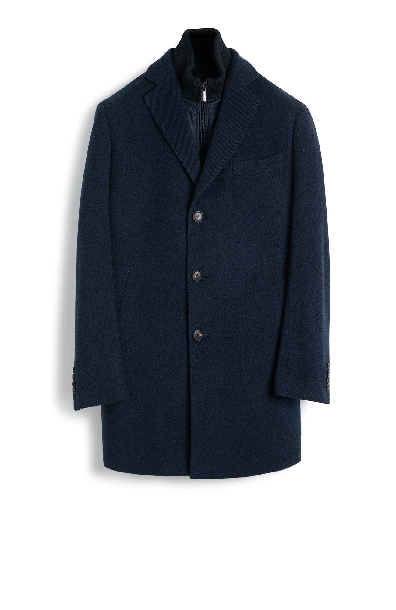 LECLAIRE NAVY TWILL WOOL & CASHMERE CAR COAT - MENS - Cardinal of Canada - US - LECLAIRE NAVY TWILL WOOL & CASHMERE CAR COAT 35 INCH LENGTH