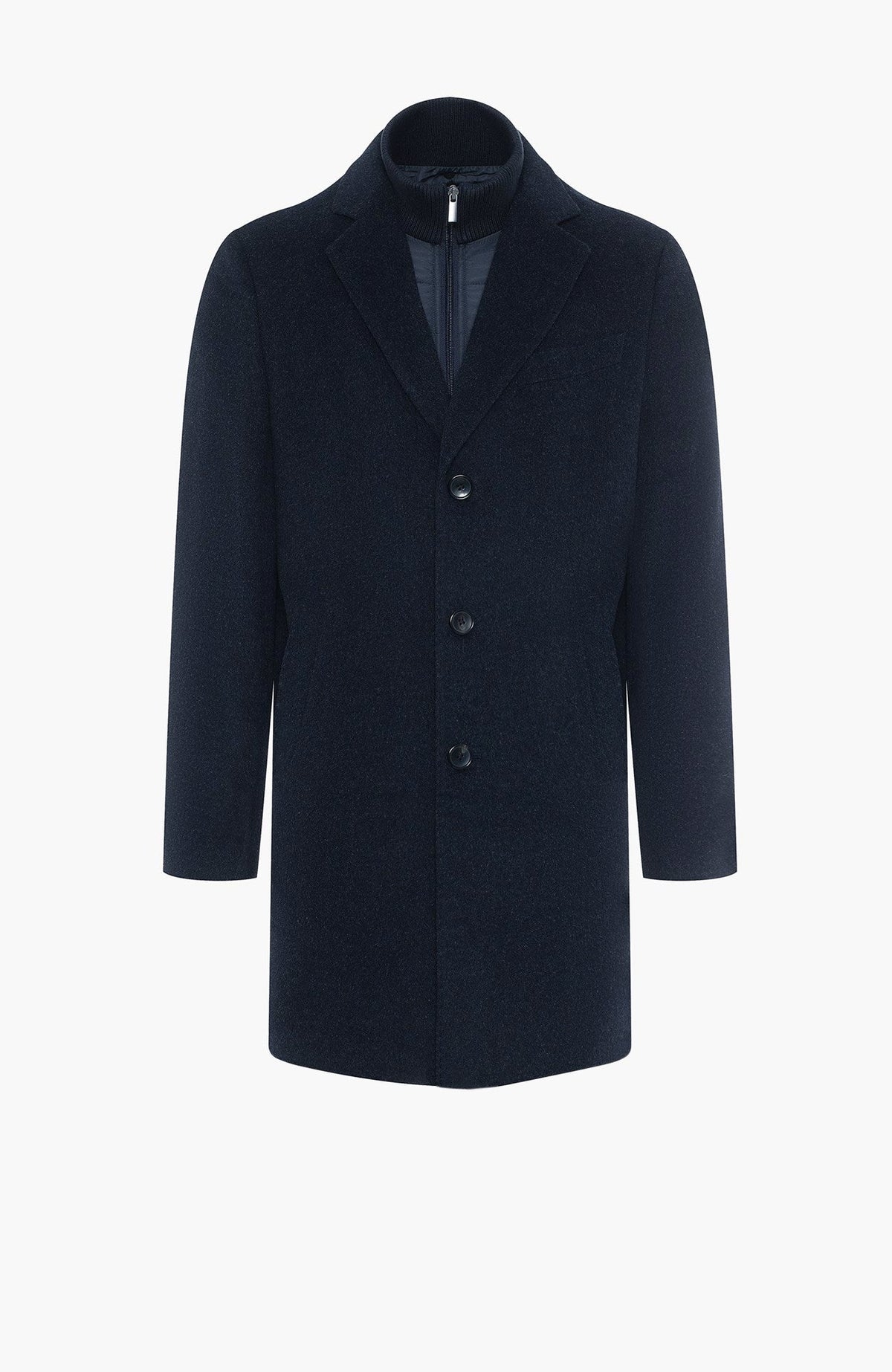 LeClaire Navy Wool & Cashmere Topcoat - MENS - Cardinal of Canada-US-LeClaire Navy Wool & Cashmere Topcoat