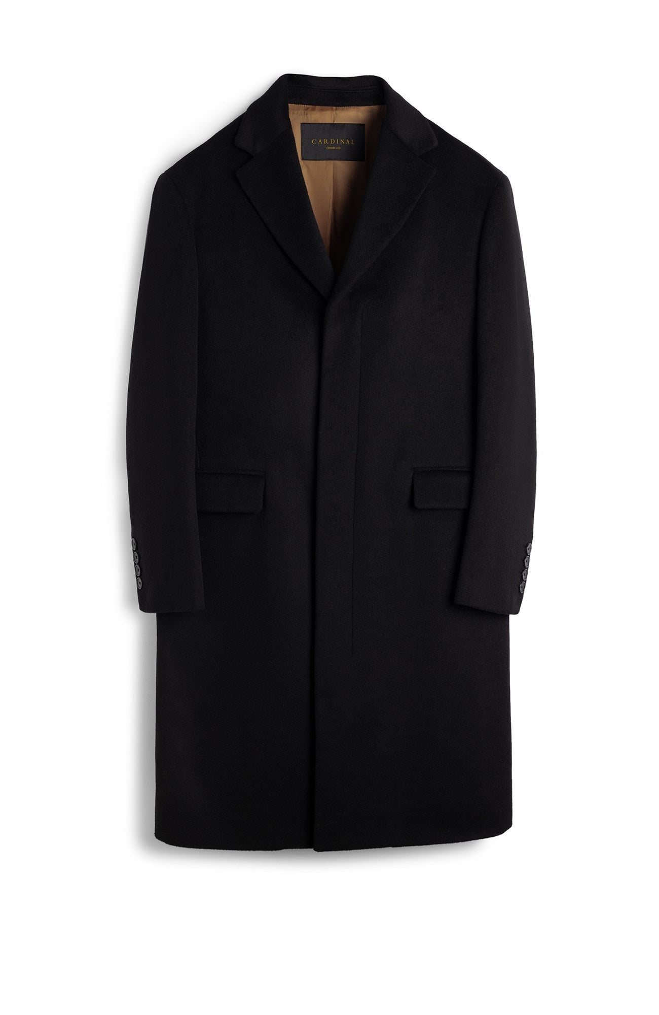 LIMITED EDITION: MERCER BLACK CASHMERE TOPCOAT - MENS - Cardinal of Canada - US - MERCER BLACK CASHMERE TOPCOAT 41.5 inch length