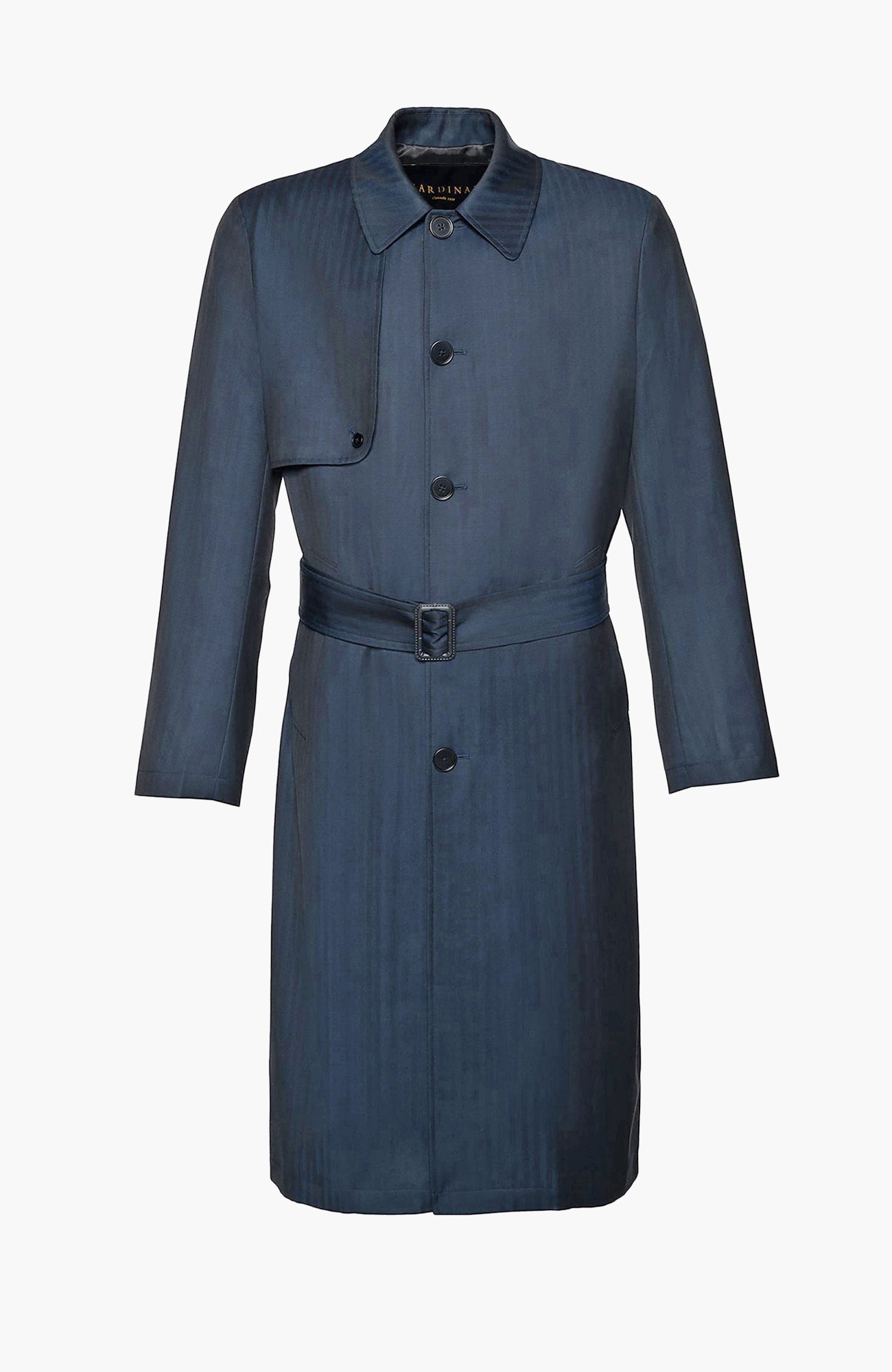 Man Ray Navy Herringbone Trench Coat - Cardinal of Canada-US-Man Ray Navy Herringbone Trench Coat