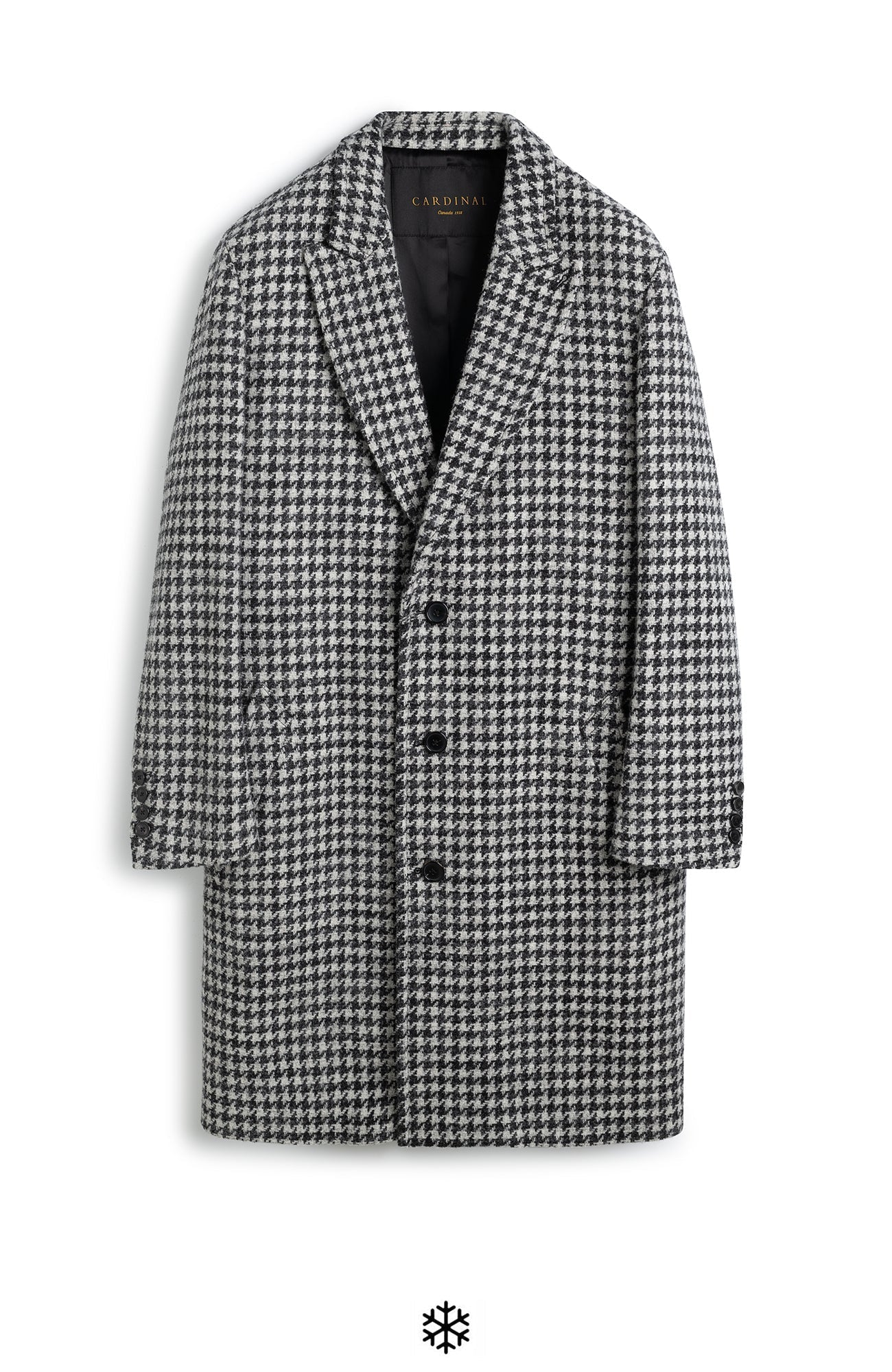 MERCURY WOOL & CASHMERE HOUNDSTOOTH TOPCOAT - MENS - Cardinal of Canada - US - MERCURY WOOL & CASHMERE HOUNDSTOOTH TOPCOAT 41.5 inch length