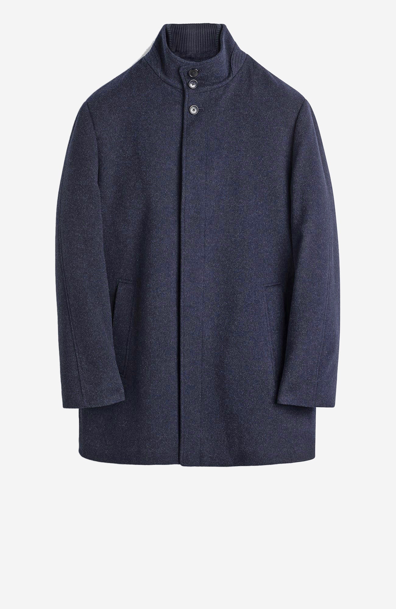 Mont - Royal Navy Melange Wool & Cashmere Car Coat - Cardinal of Canada - US - Mont - Royal Navy Melange Wool & Cashmere Car Coat