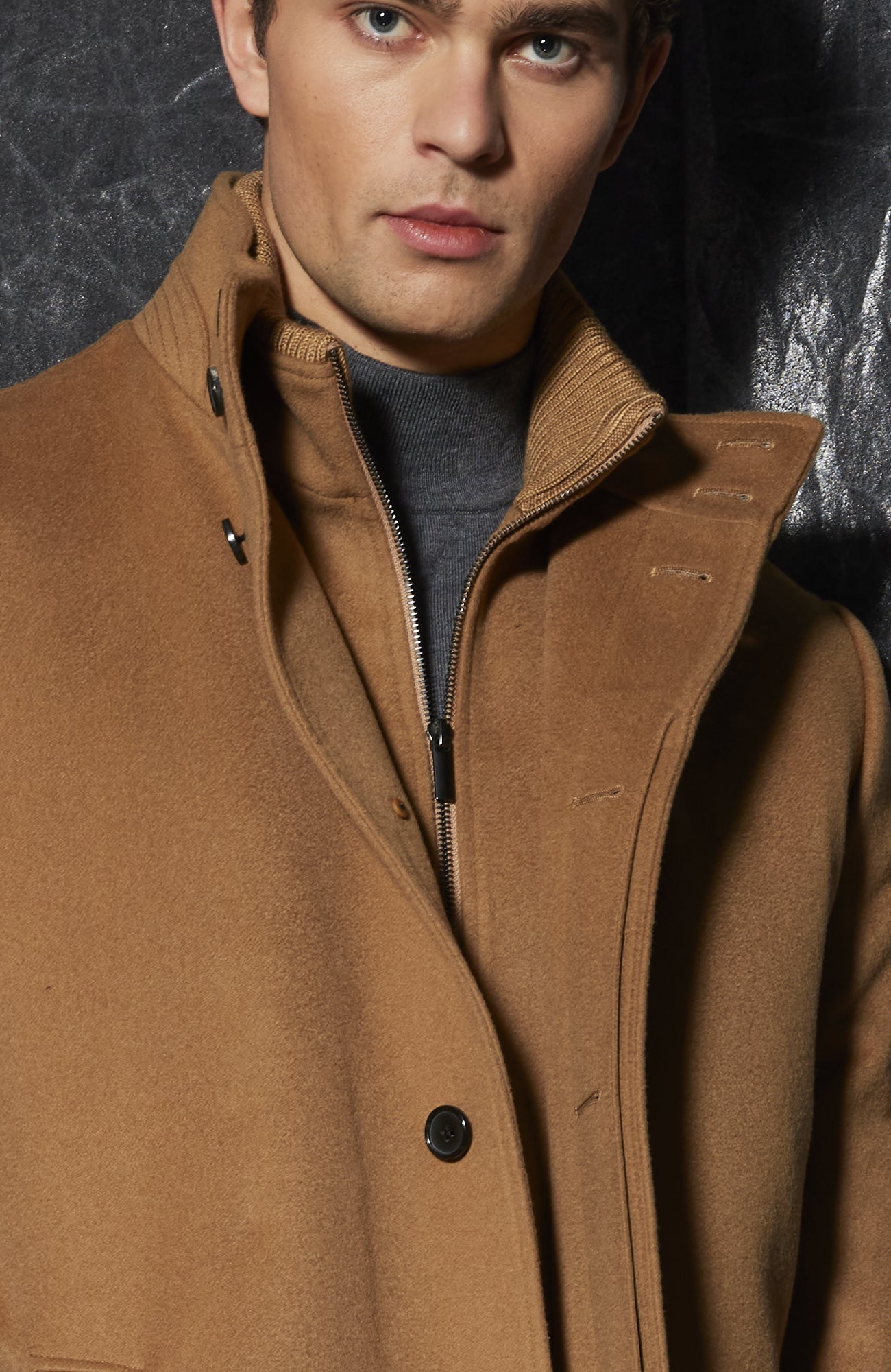 Mont-Royal Wool & Cashmere Car Coat In Vicuna - MENS - Cardinal of Canada-US-Mont-Royal Wool & Cashmere Car Coat In Vicuna