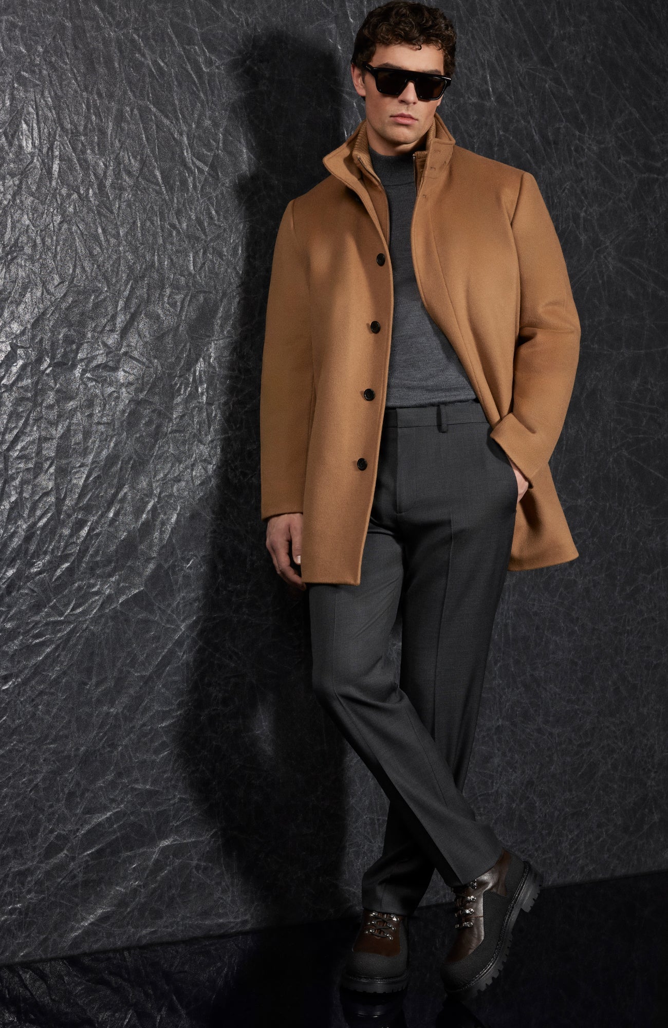 Mont-Royal Wool & Cashmere Car Coat In Vicuna - MENS - Cardinal of Canada-US-Mont-Royal Wool & Cashmere Car Coat In Vicuna