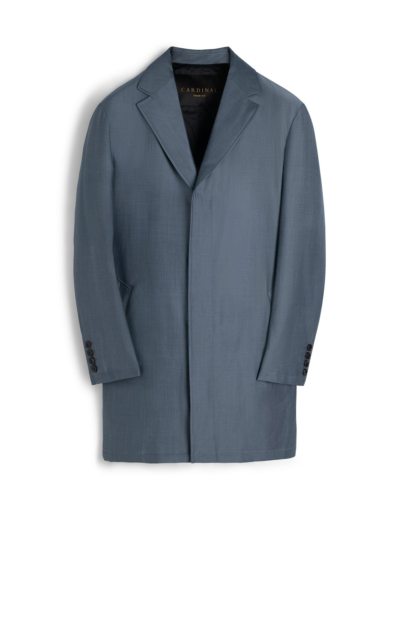 ONIX STEEL BLUE WOOL & MOHAIR TOPCOAT - MENS - Cardinal of Canada - US - ONIX STEEL BLUE WOOL & MOHAIR TOPCOAT