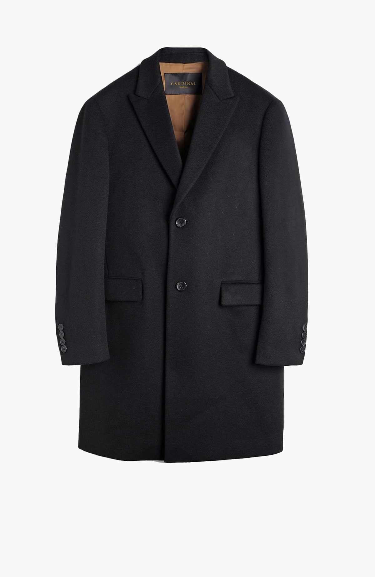 Sutton Black Wool Topcoat - MENS - Cardinal of Canada-US-Sutton Black Wool Topcoat
