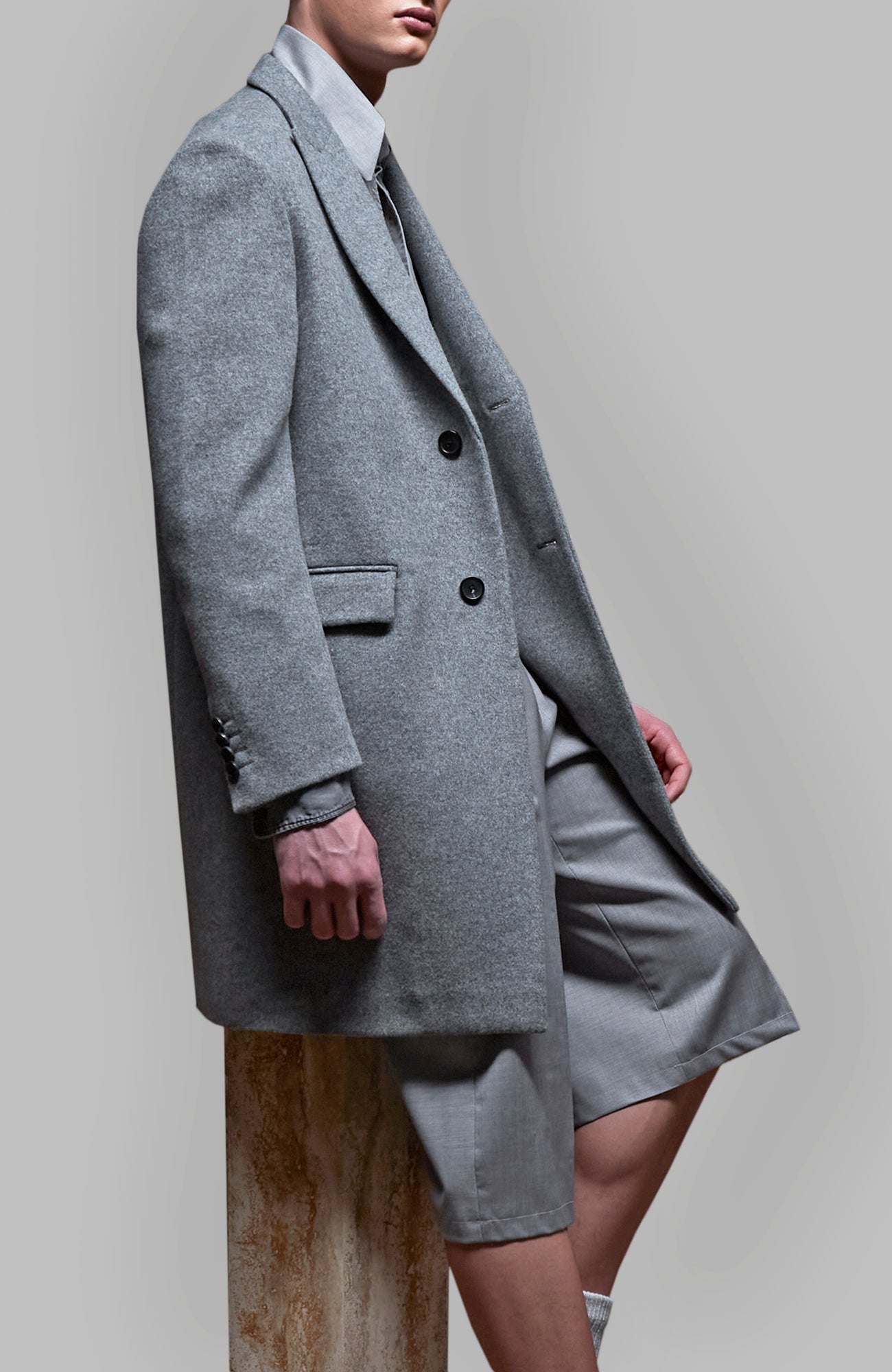 SUTTON LIGHT GRAY WOOL OVERCOAT - Cardinal of Canada - US - SUTTON LIGHT GRAY WOOL OVERCOAT