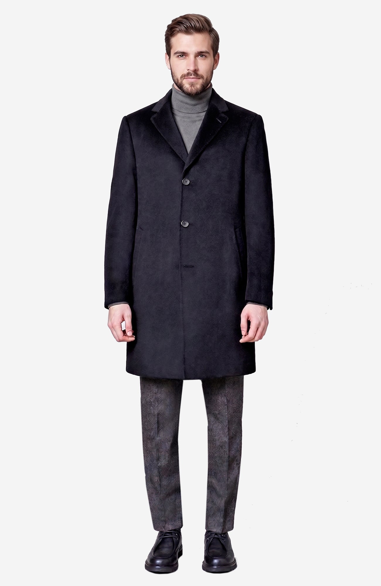 The St. Pierre Black Cashmere Topcoat - Cardinal of Canada - US - The St. Pierre Black Cashmere Topcoat
