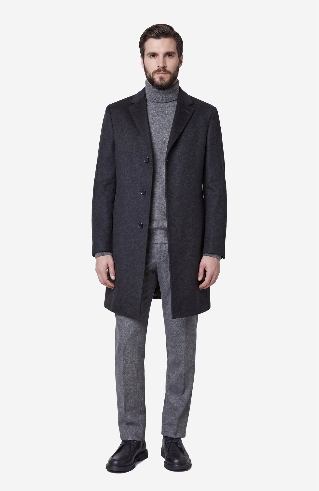 The St. Pierre Charcoal Cashmere Topcoat - Cardinal of Canada - US - The St. Pierre Charcoal Cashmere Topcoat