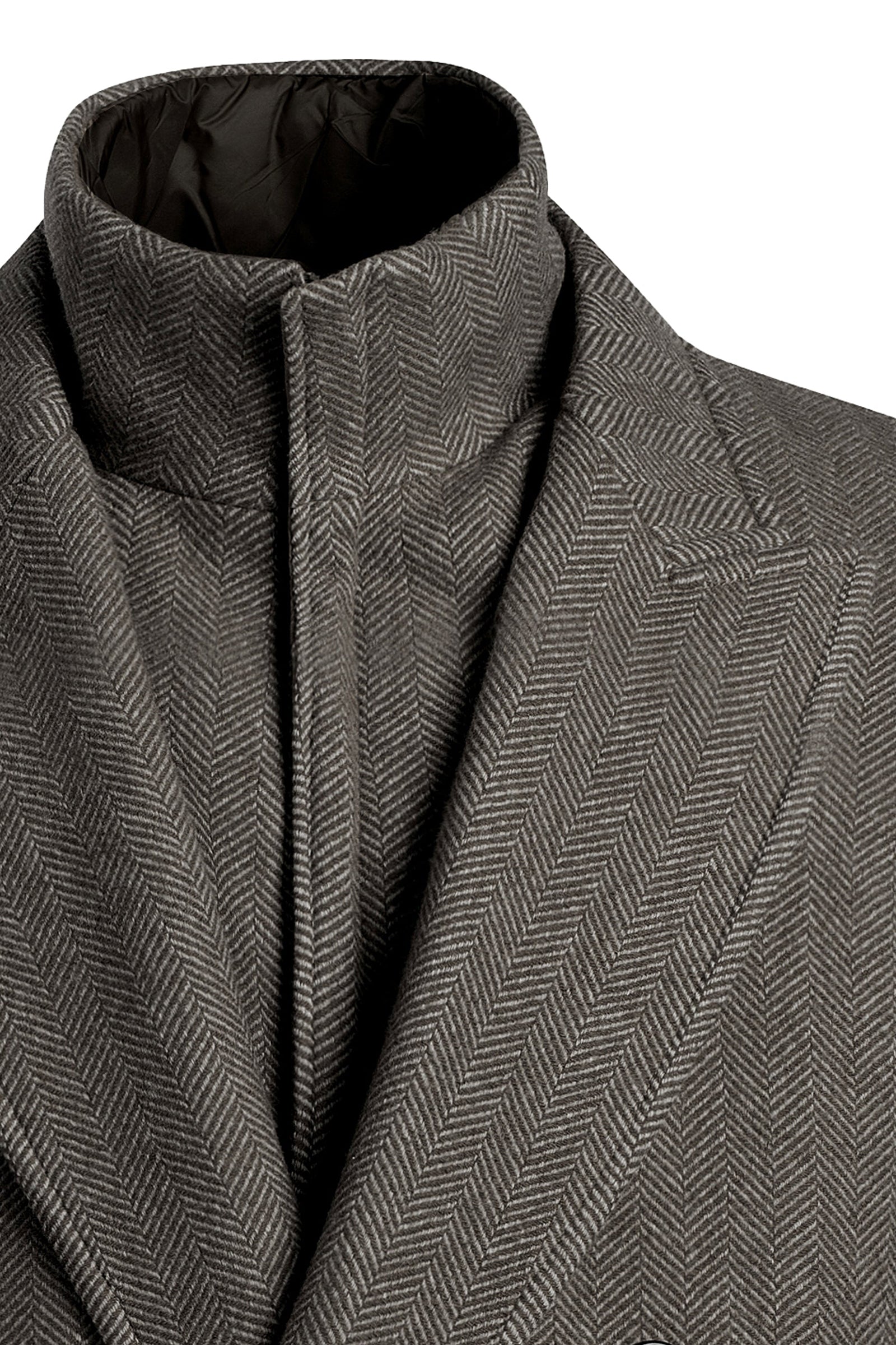 TOWNSEND CHARCOAL HERRINGBONE TOPCOAT 41.5 inch length