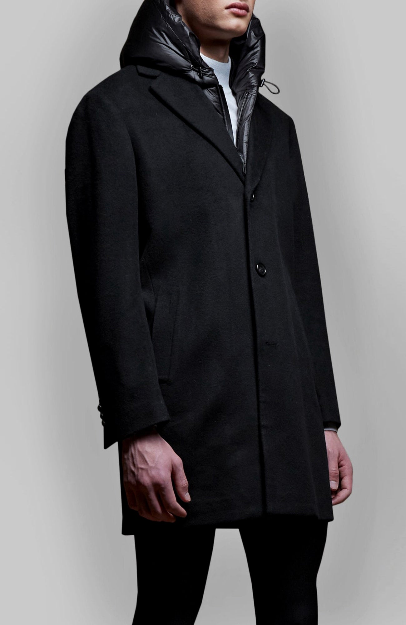 TRENTON BLACK WOOL & CASHMERE TOPCOAT - Cardinal of Canada - US - TRENTON BLACK WOOL & CASHMERE TOPCOAT