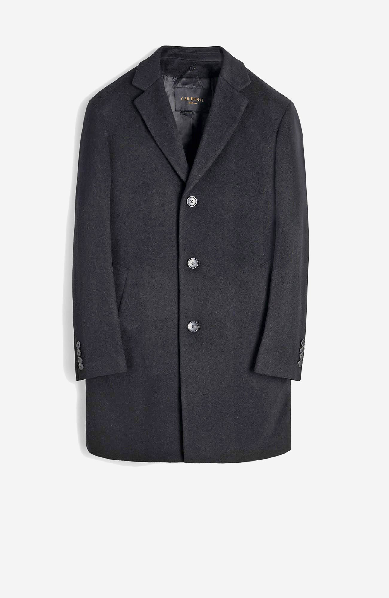 Trenton Black Wool & Cashmere Topcoat - Cardinal of Canada - US - Trenton Black Wool & Cashmere Topcoat