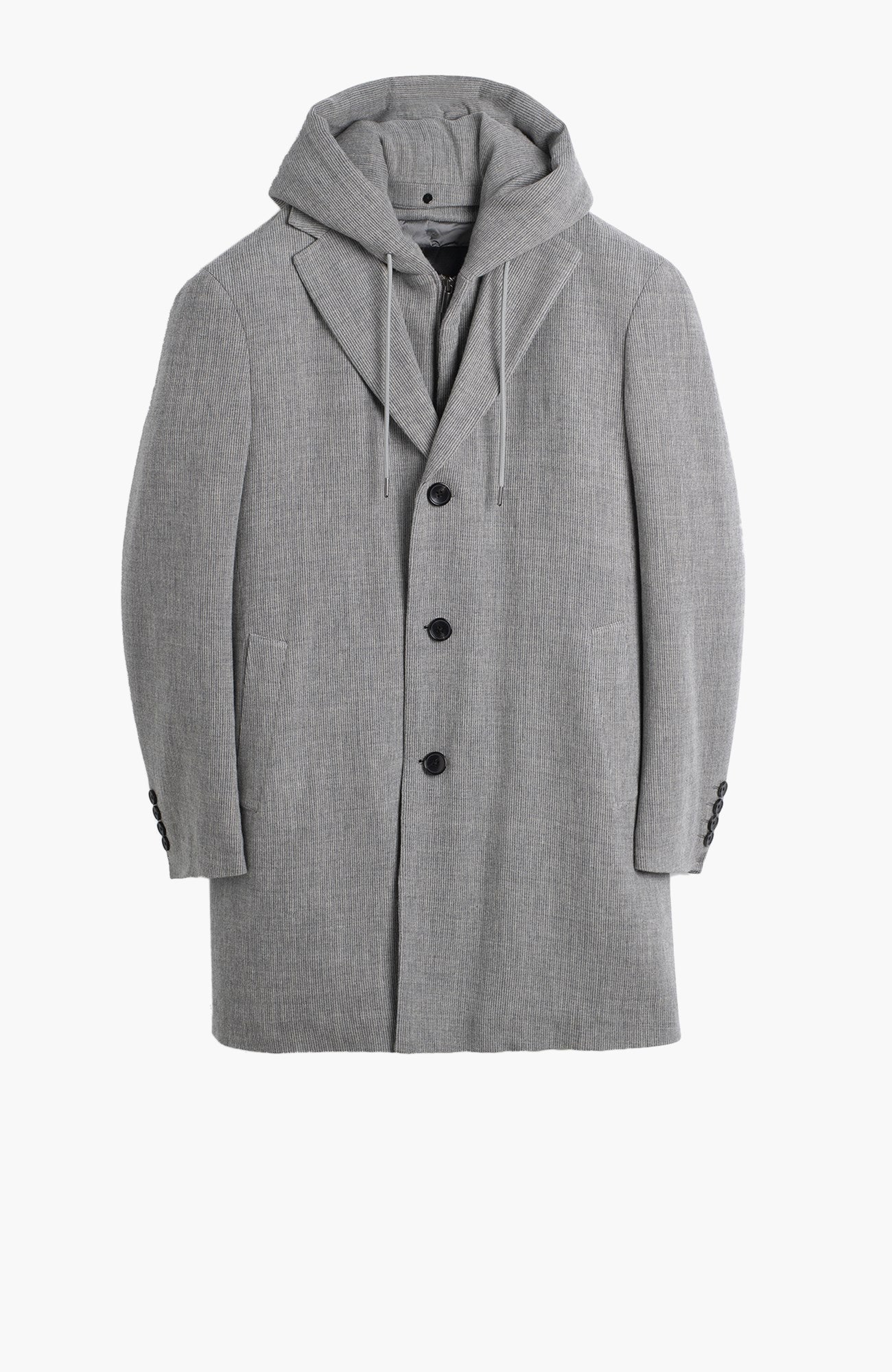 Tyson Gray Melange Wool & Cashmere Topcoat - MENS - Cardinal of Canada-US-Tyson Gray Melange Wool & Cashmere Topcoat