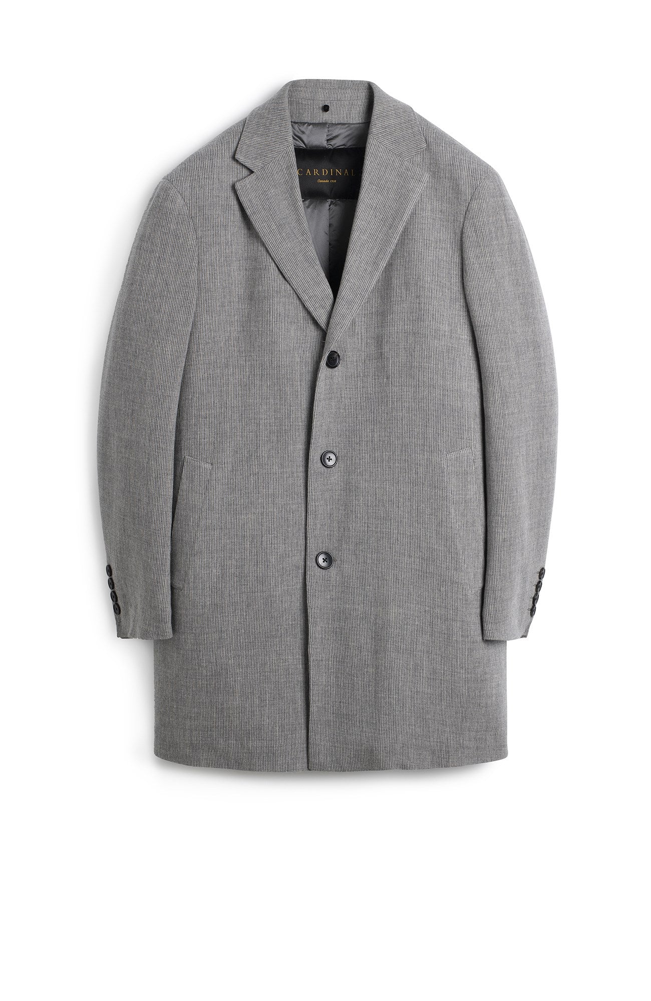 TYSON GRAY MELANGE WOOL & CASHMERE TOPCOAT WITH PRIMALOFT INSULATION - MENS - Cardinal of Canada - US - TYSON GRAY MELANGE WOOL & CASHMERE TOPCOAT WITH PRIMALOFT INSULATION