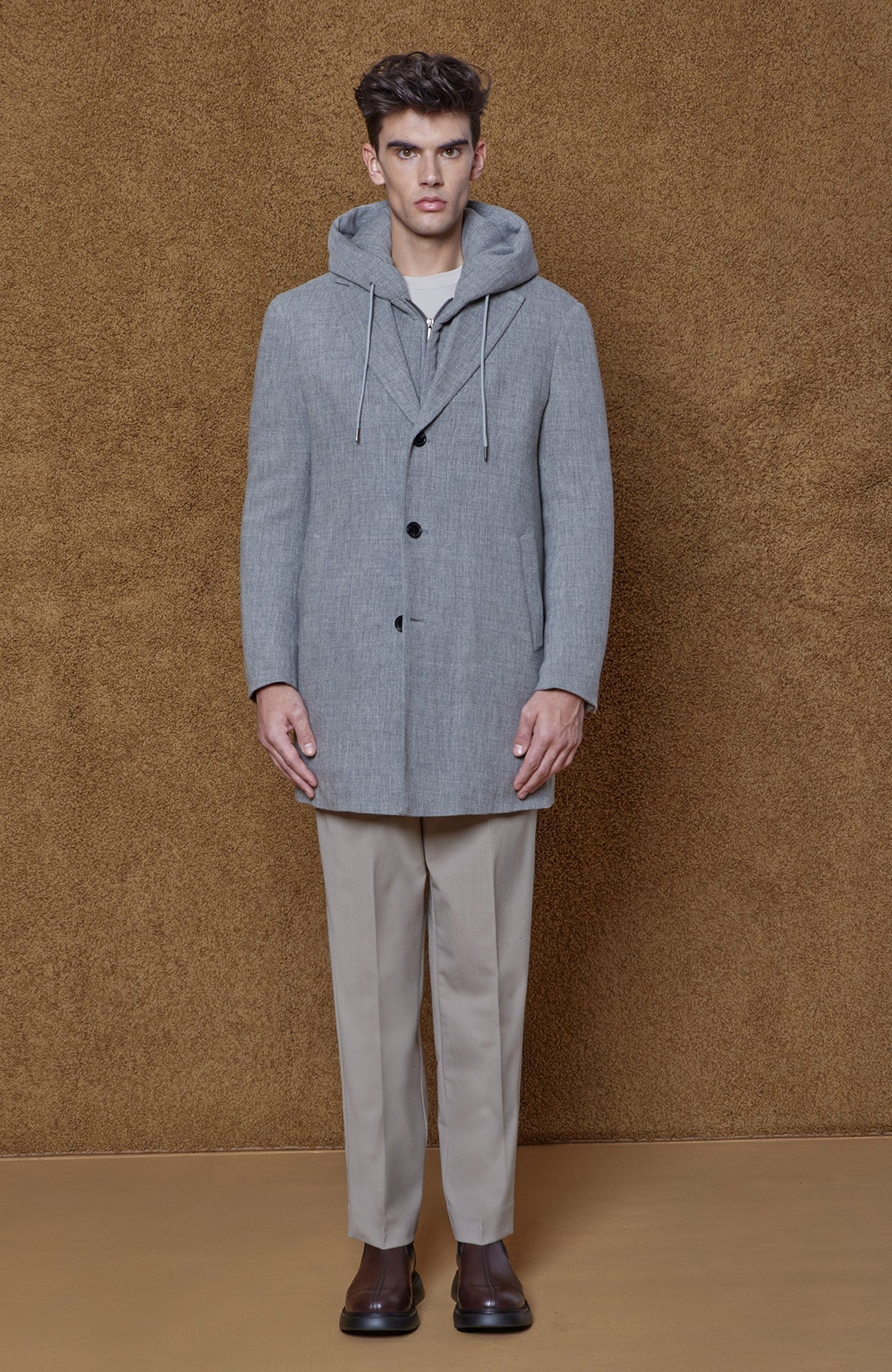 TYSON GRAY MELANGE WOOL & CASHMERE TOPCOAT WITH PRIMALOFT INSULATION - MENS - Cardinal of Canada - US - TYSON GRAY MELANGE WOOL & CASHMERE TOPCOAT WITH PRIMALOFT INSULATION