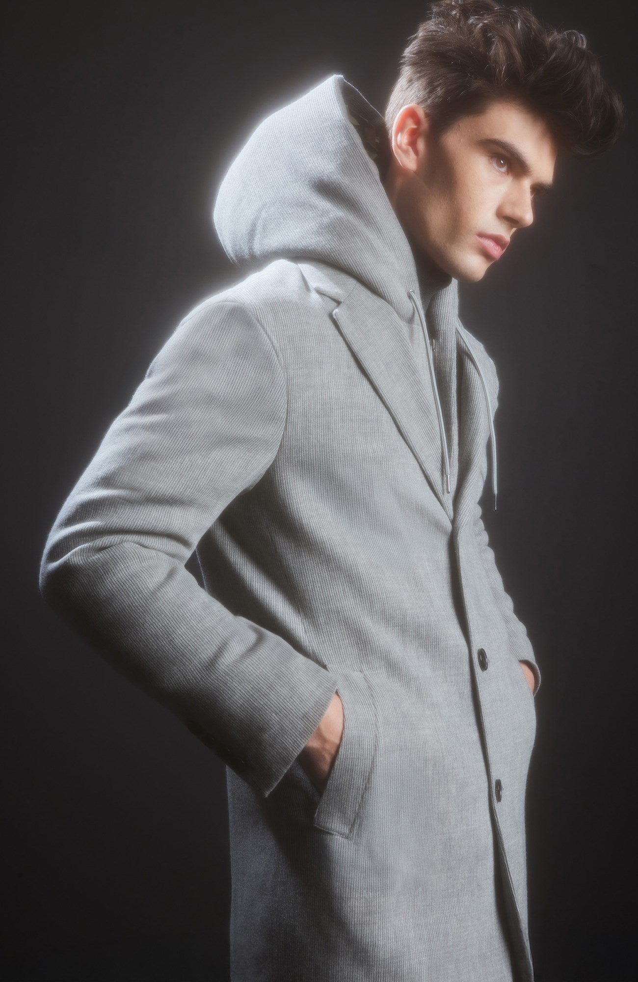 TYSON GRAY MELANGE WOOL & CASHMERE TOPCOAT WITH PRIMALOFT INSULATION - MENS - Cardinal of Canada - US - TYSON GRAY MELANGE WOOL & CASHMERE TOPCOAT WITH PRIMALOFT INSULATION